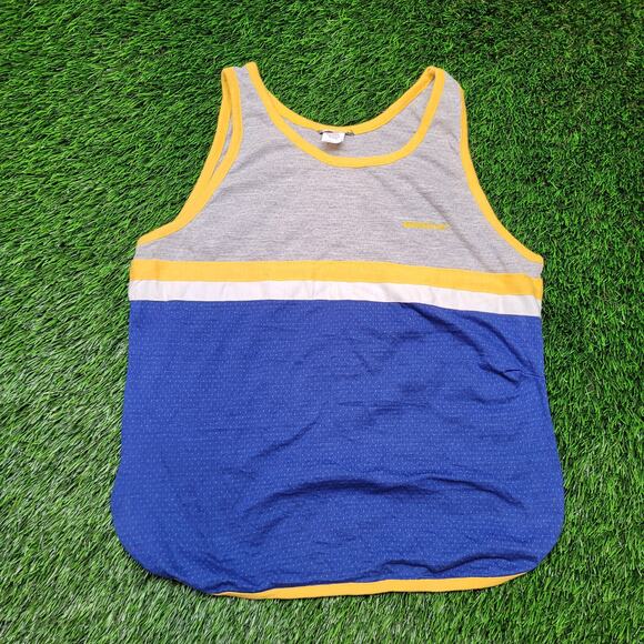 Vintage 80s USA Made Running Tank Top Mens Small Mesh Trevira Polyester - Picture 1 of 9